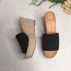 Dolce vita black platform wedge espadrille